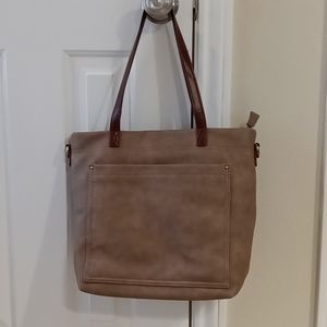 Sasha + Sofi Tan Shoulder Bag Vegan Leather